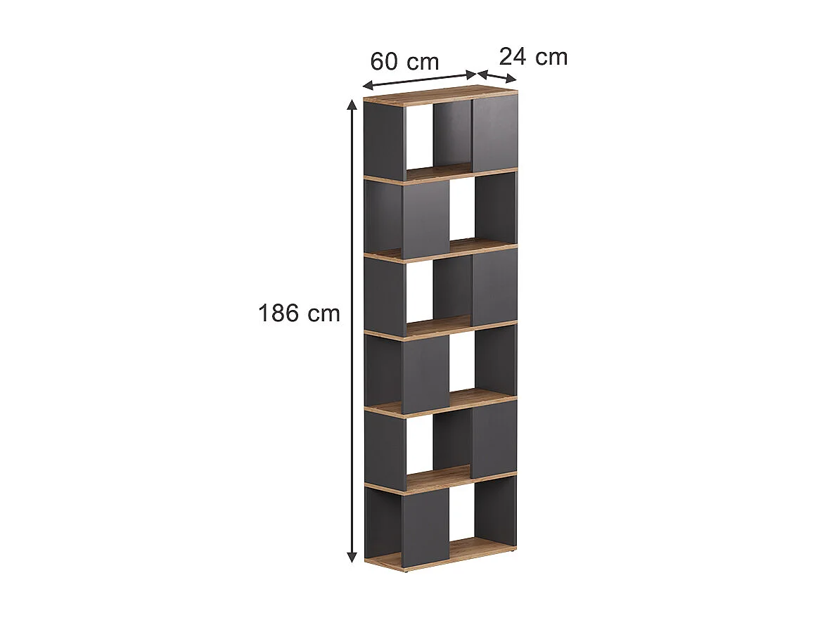 Rumdeler antracit/gylden eg 60x24x186 eneos