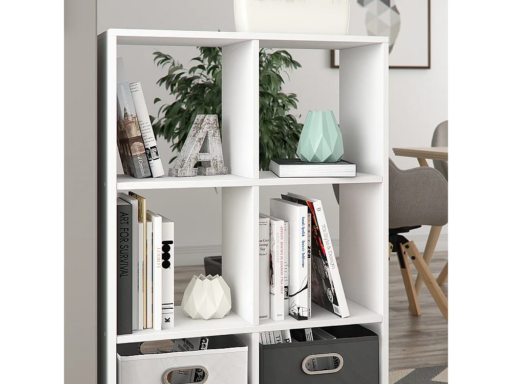 Meuble de rangement cube blanc 72x29x107.8 karree