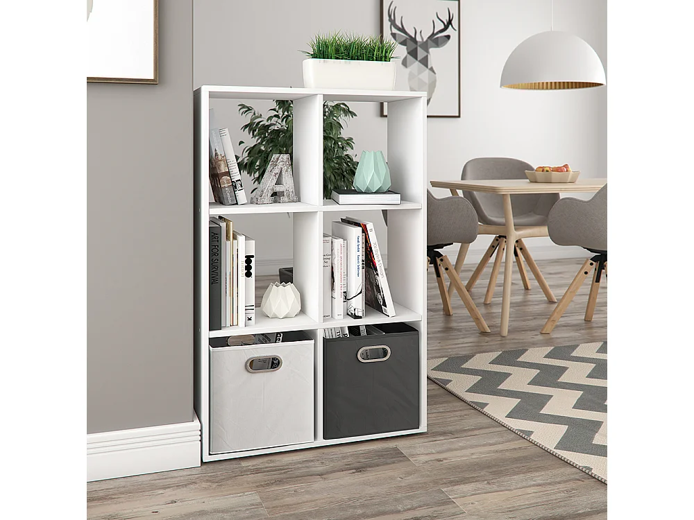 Meuble de rangement cube blanc 72x29x107.8 karree