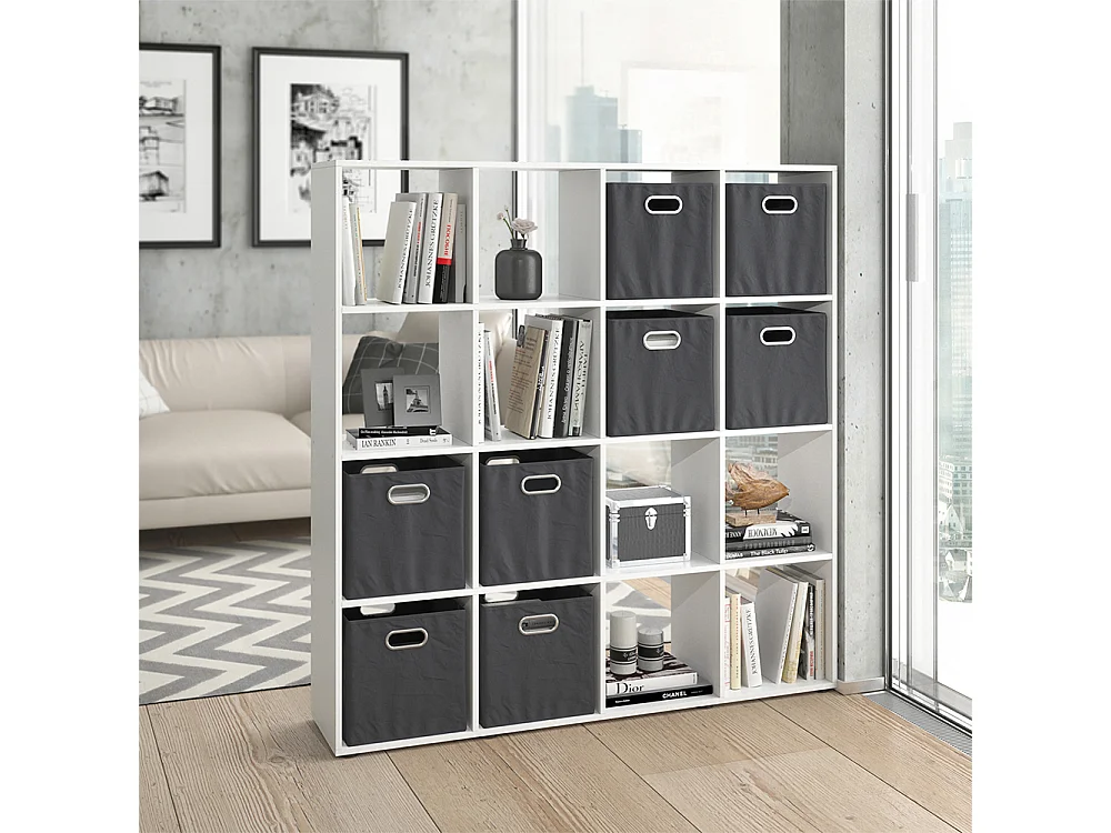 Meuble de rangement cube blanc 138.5x29x142.5 karree