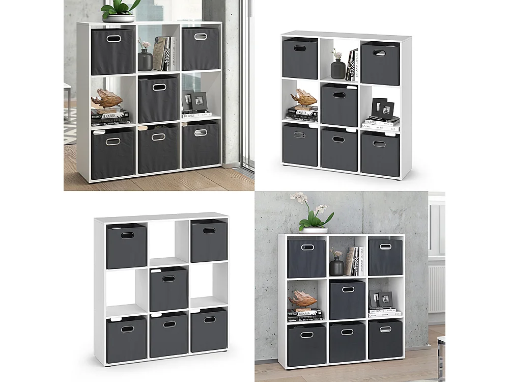 Meuble de rangement cube blanc 104x29x108 nove