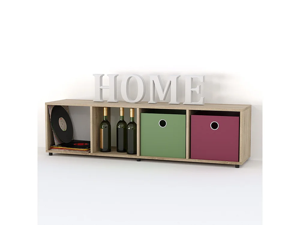 Meuble de rangement cube sonoma 142.5x33x36.2 ludus