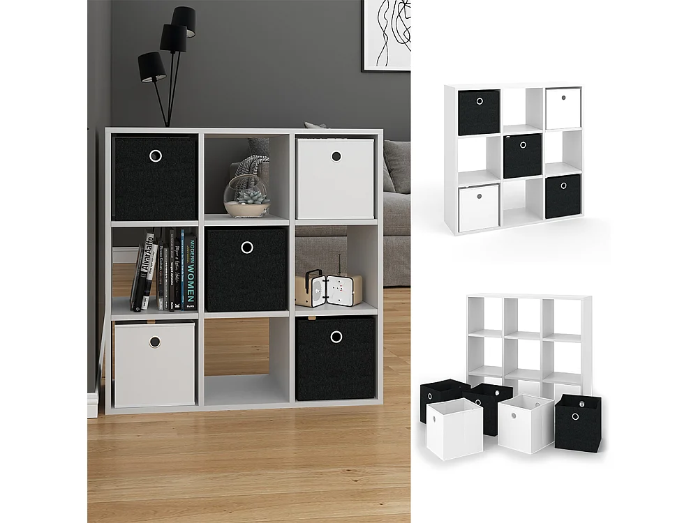 Meuble de rangement cube blanc 82.8x26x82.8 hylda