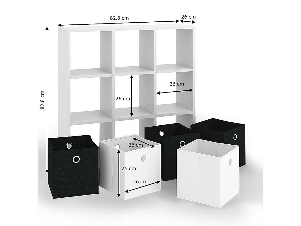 Meuble de rangement cube blanc 82.8x26x82.8 hylda