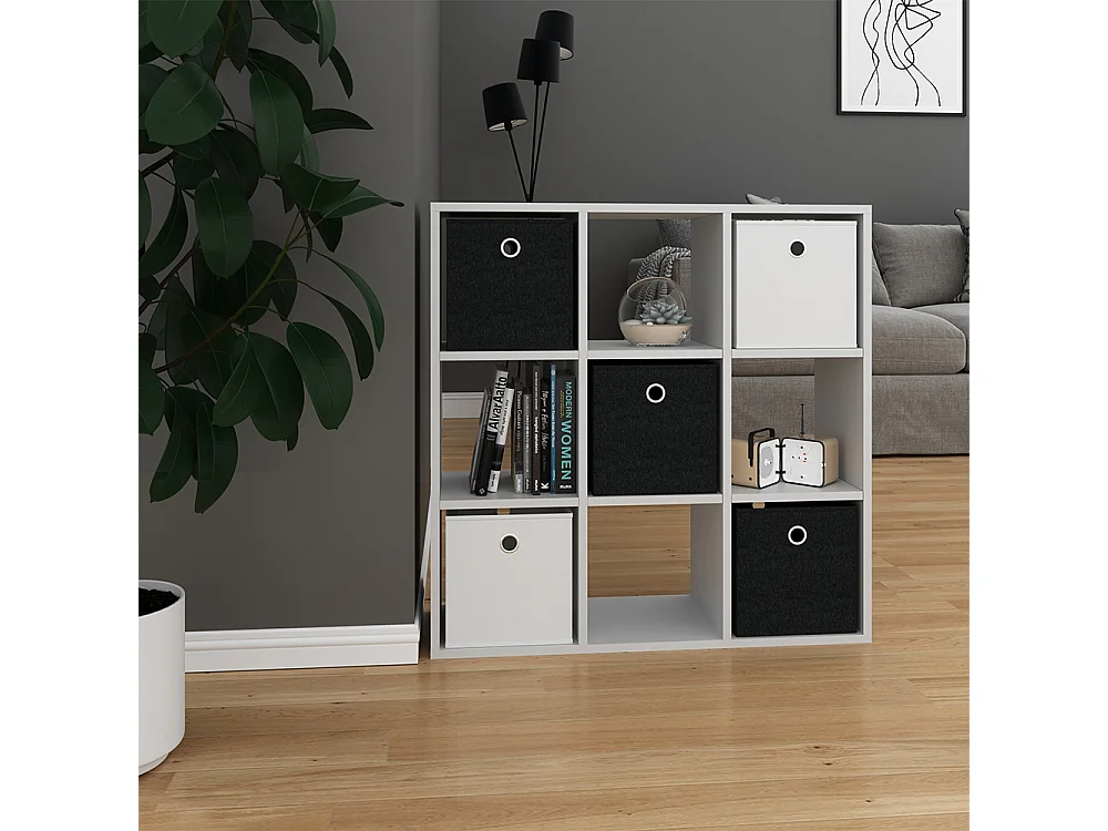 Meuble de rangement cube blanc 82.8x26x82.8 hylda