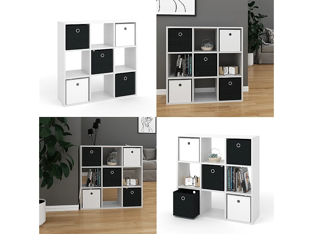 Meuble de rangement cube blanc 82.8x26x82.8 hylda