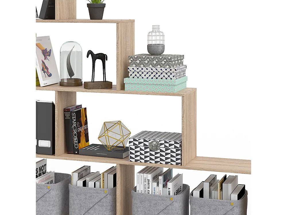 Treppenregal sonoma 163x29x155