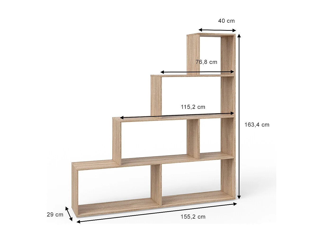 Étagère sonoma 163x29x155