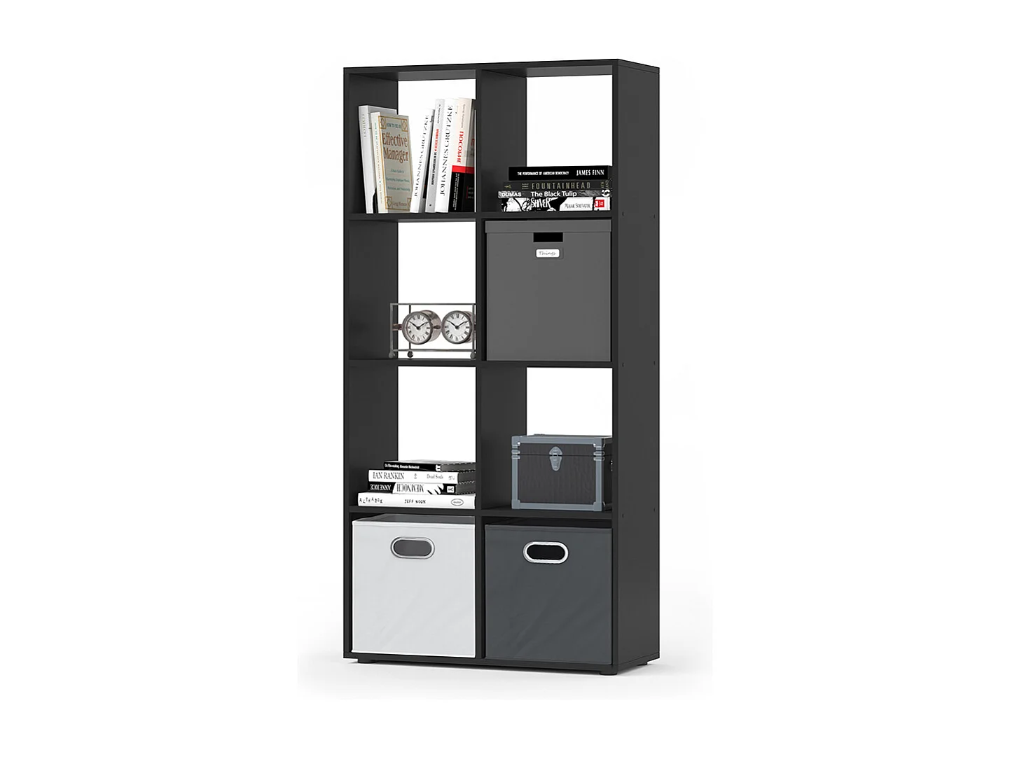 Meuble de rangement cube noir 143x29x72 scutum