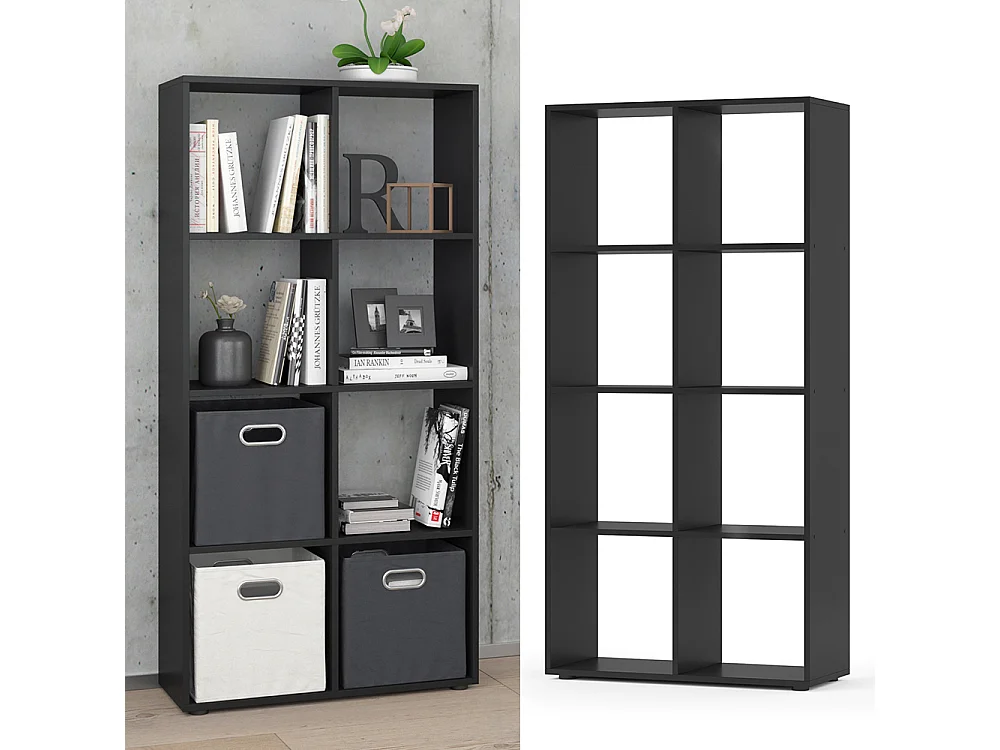 Meuble de rangement cube noir 143x29x72 scutum