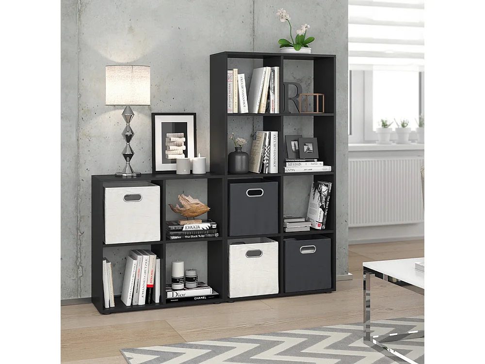 Meuble de rangement cube noir 143x29x72 scutum