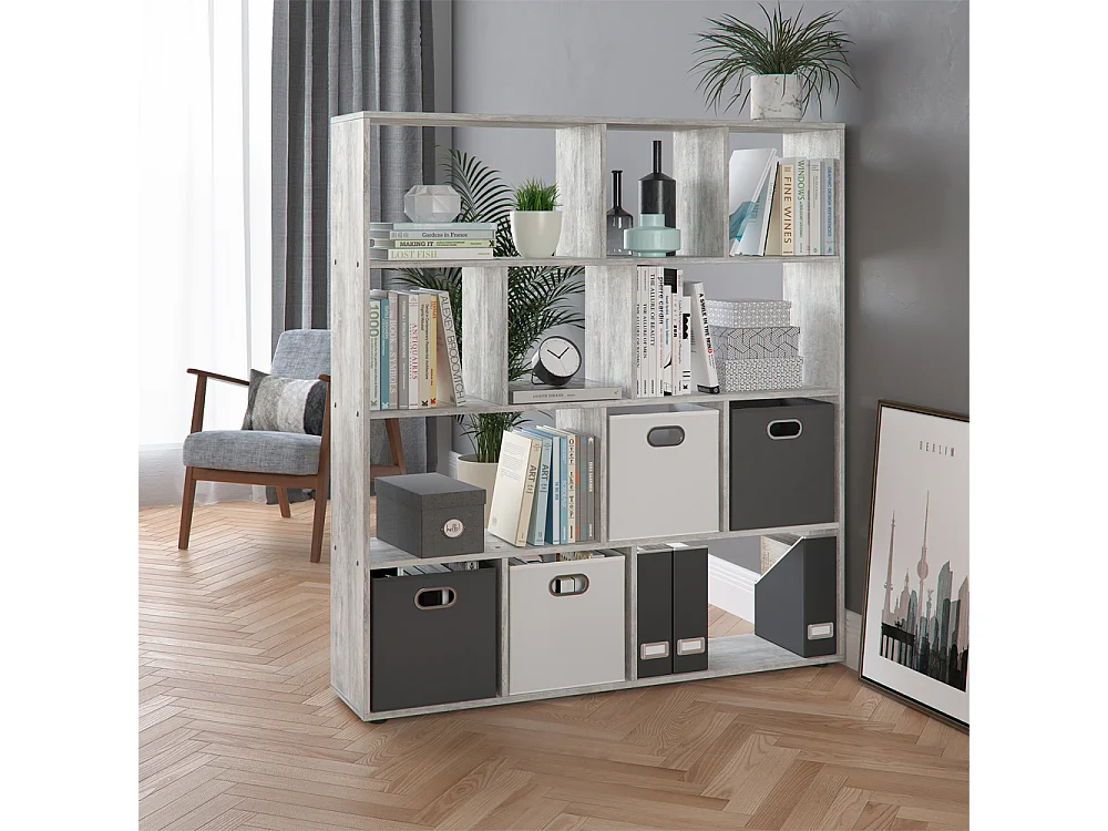 Raumteiler grau 131.6x29x143 pilar