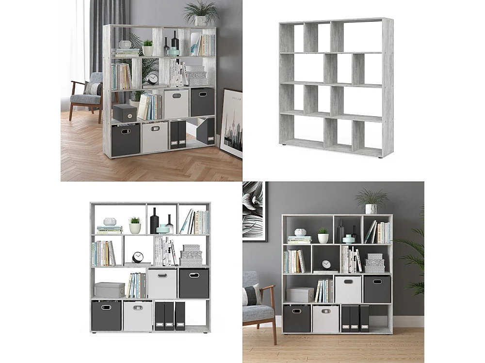 Raumteiler grau 131.6x29x143 pilar