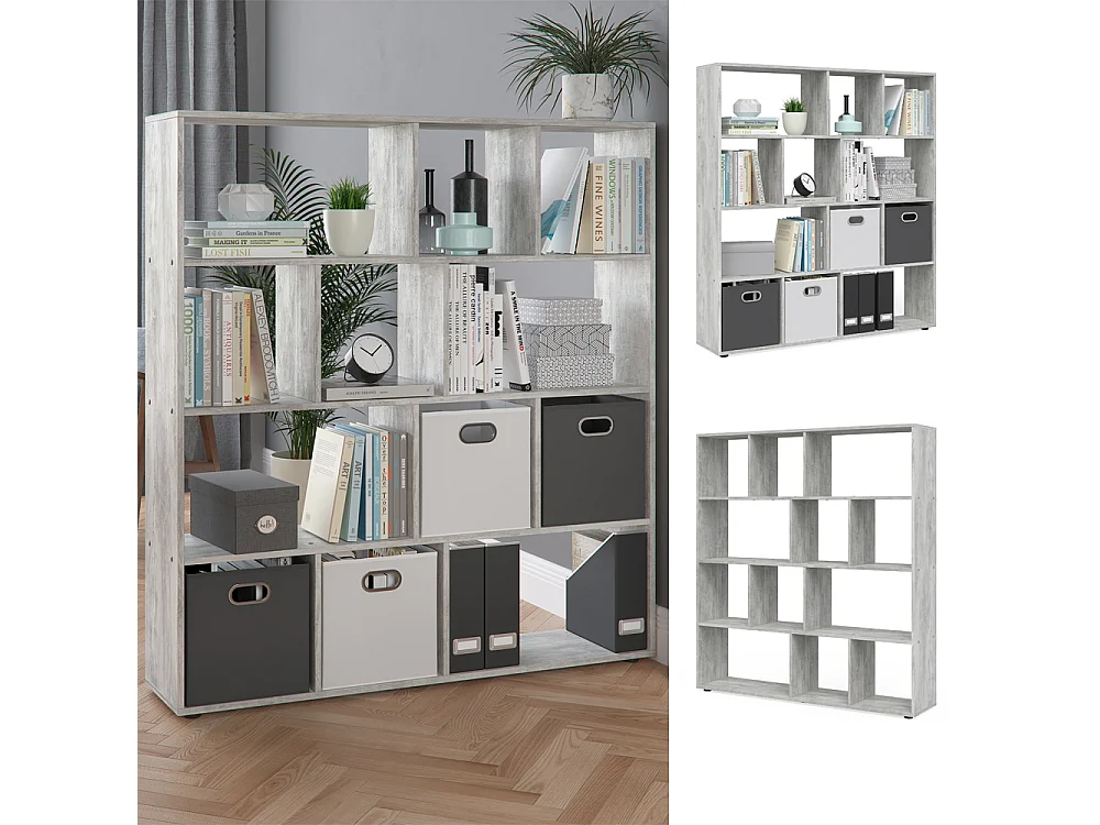 Meuble de rangement cube gris 131.6x29x143 pilar