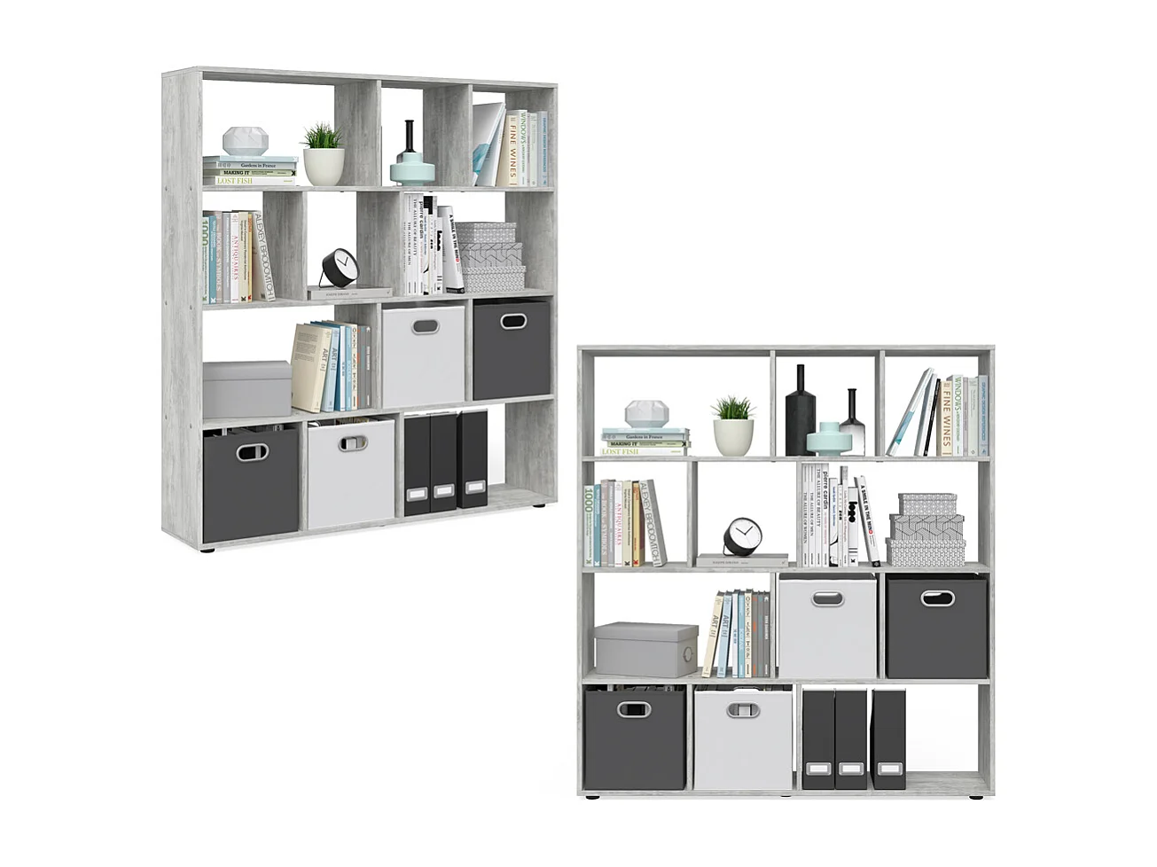 Meuble de rangement cube gris 131.6x29x143 pilar