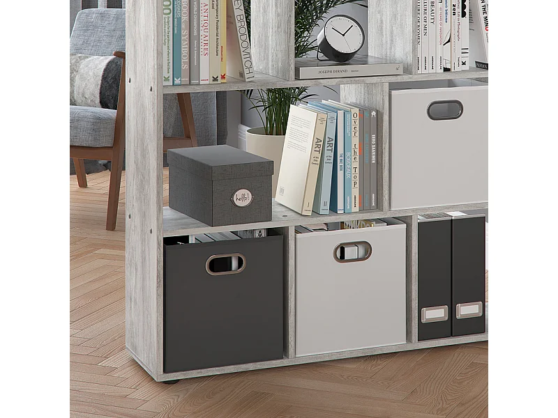 Meuble de rangement cube gris 131.6x29x143 pilar