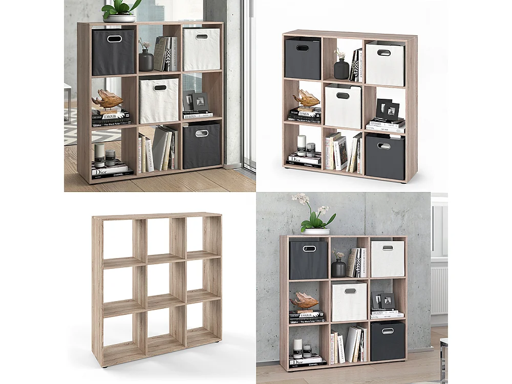 Meuble de rangement cube sonoma 104x29x108 nove