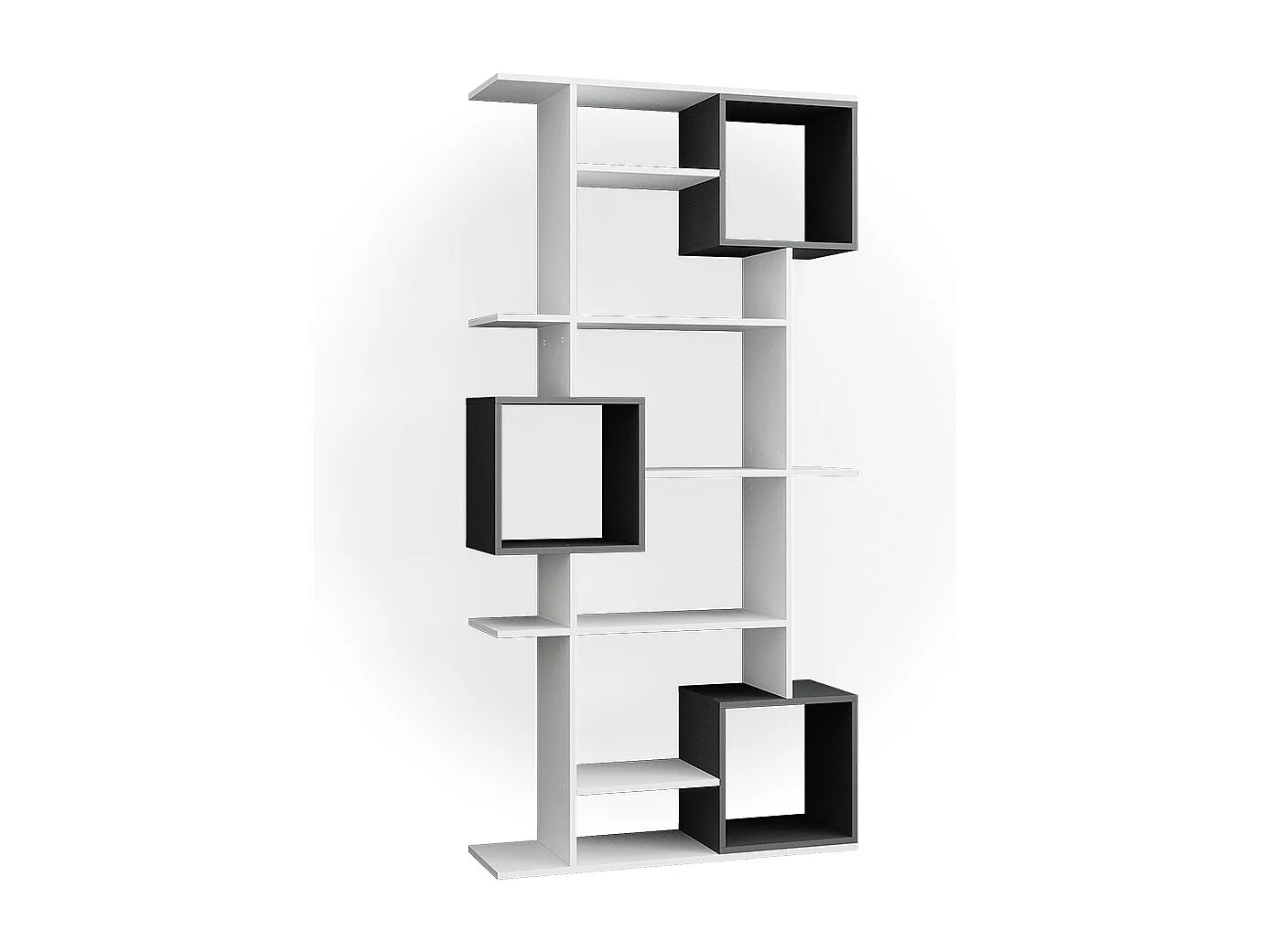 Meuble de rangement cube blanc/anthracite 92x29x187.7 cube