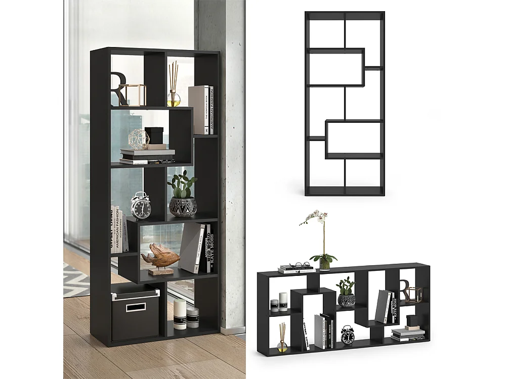 Separador de ambientes negro 160.6x25x67.2 noa