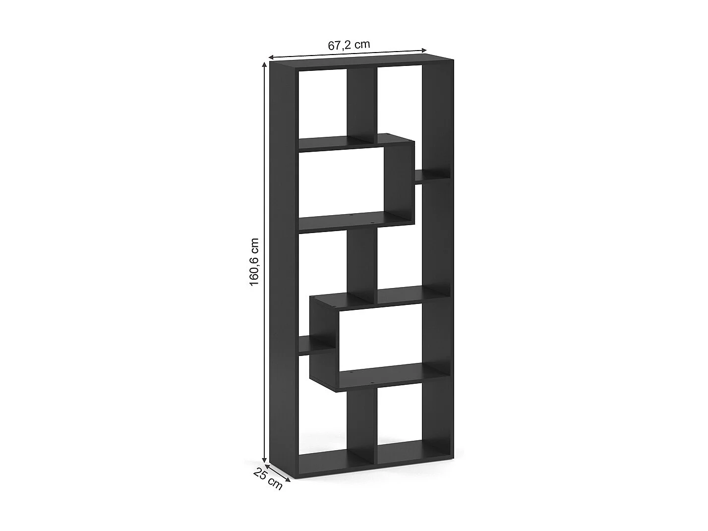 Separador de ambientes negro 160.6x25x67.2 noa