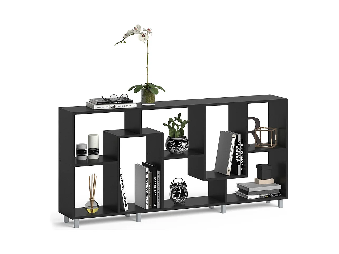 Separador de ambientes negro 160.6x25x67.2 noa