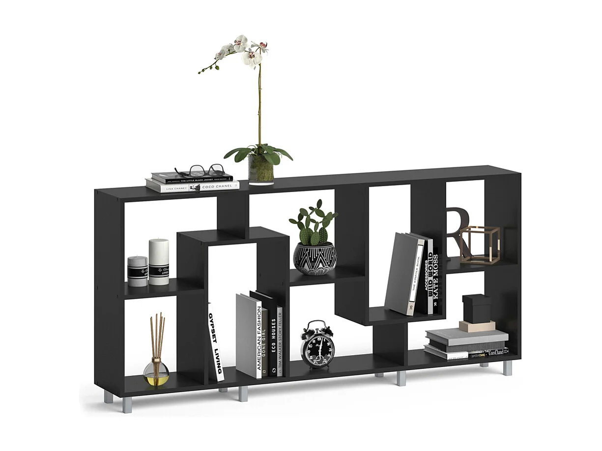 Separador de ambientes negro 160.6x25x67.2 noa