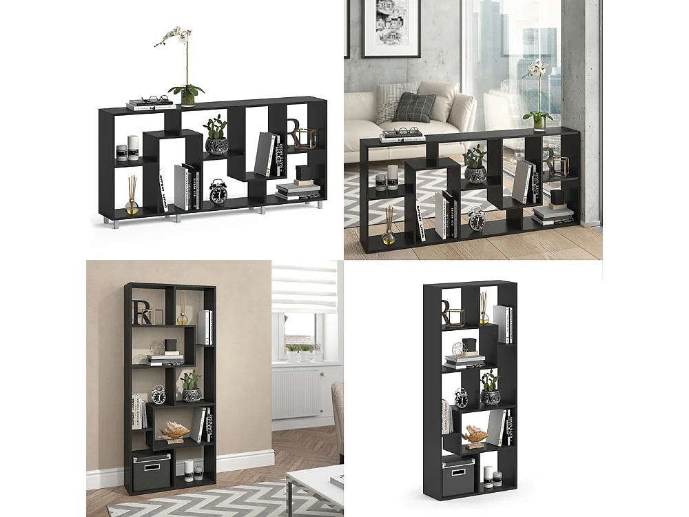 Separador de ambientes negro 160.6x25x67.2 noa