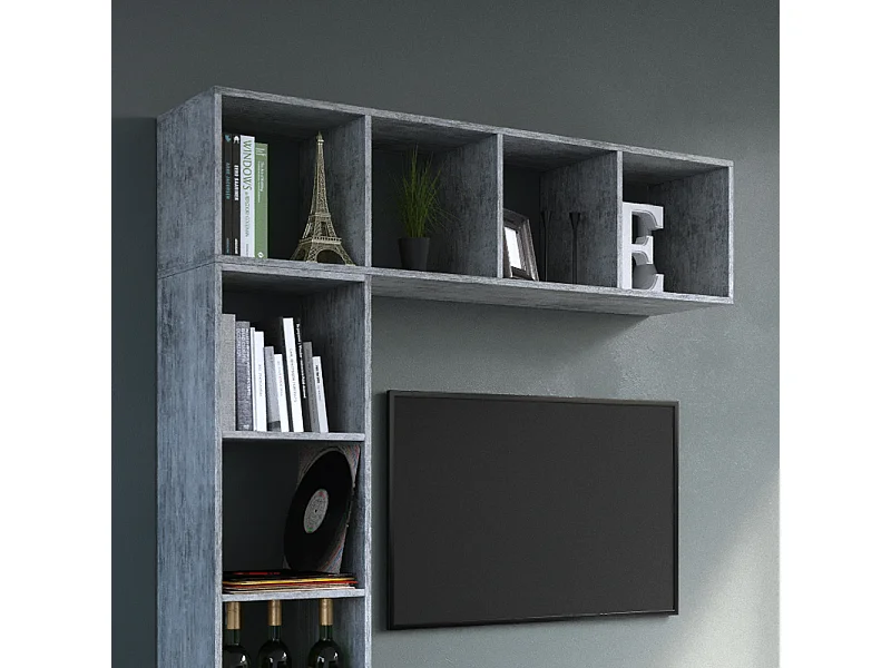 Meuble de rangement cube gris 142.5x33x36.2 ludus