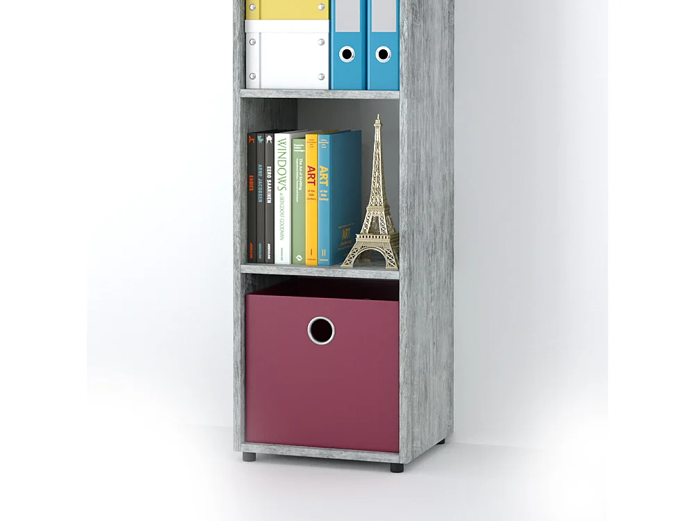 Meuble de rangement cube gris 142.5x33x36.2 ludus