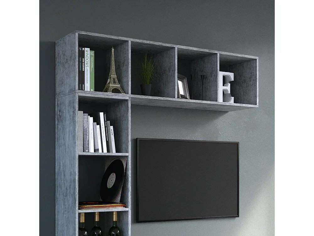 Meuble de rangement cube gris 142.5x33x36.2 ludus
