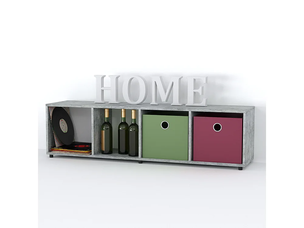 Meuble de rangement cube gris 142.5x33x36.2 ludus