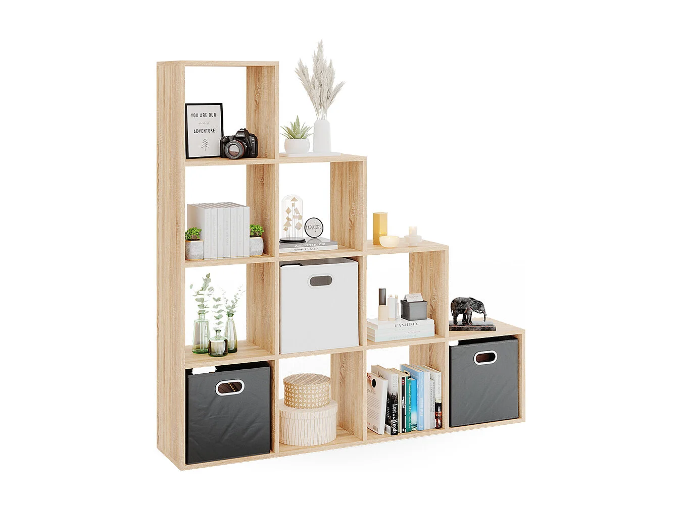 Treppenregal sonoma 142.5x29x140