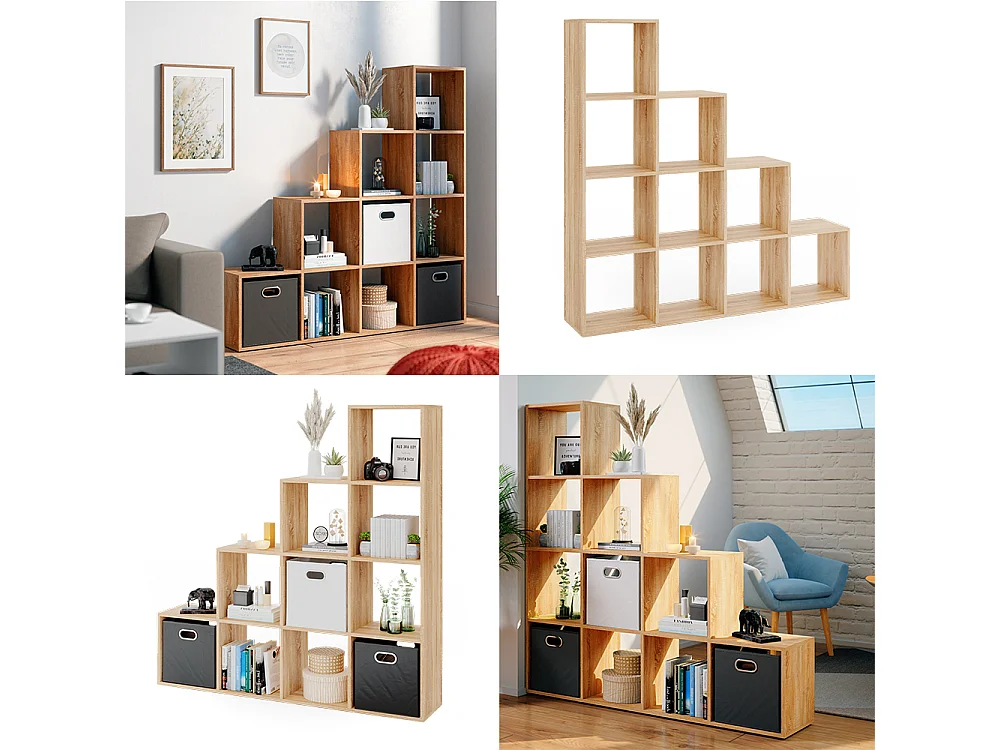 Treppenregal sonoma 142.5x29x140