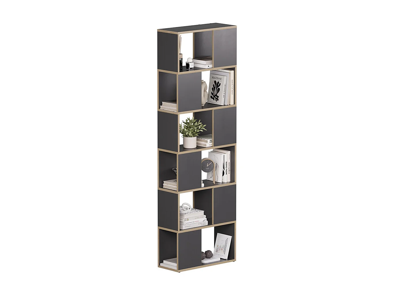 Raumteiler anthrazit/eiche 60x24x186 eneos