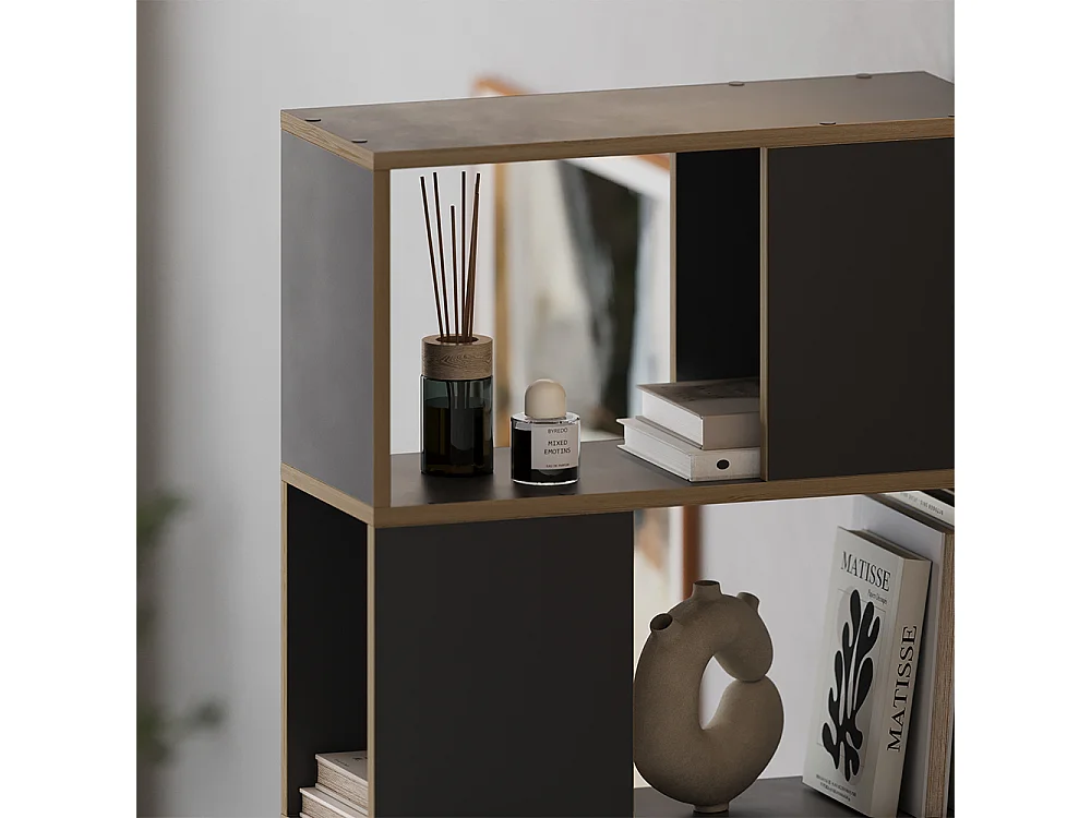 Séparateur de pièce anthracite/chêne 60x24x186 eneos