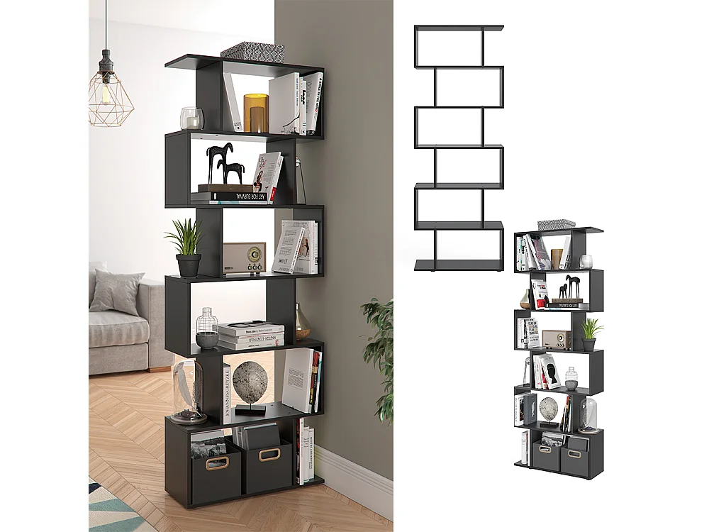 Separador de ambientes negro 70x23.8x192.2 levio