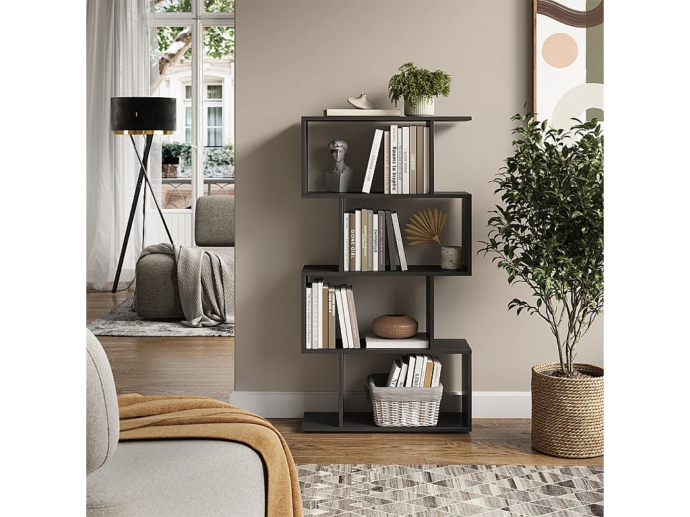 Separador de ambientes negro 70x23.8x132.1 levio