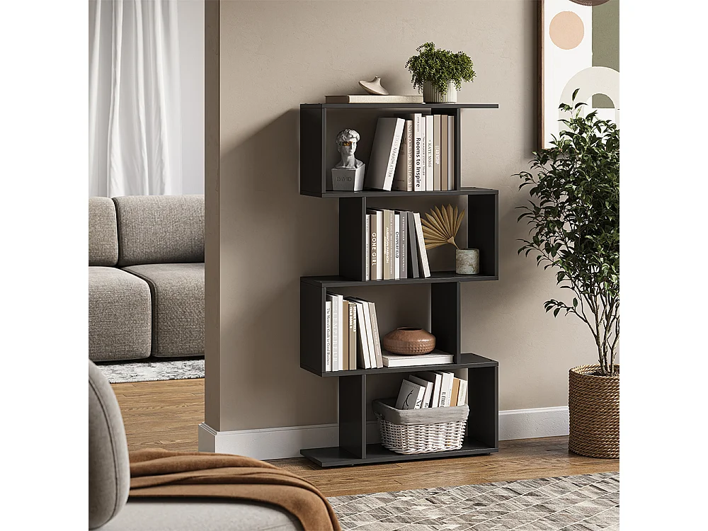 Separador de ambientes negro 70x23.8x132.1 levio