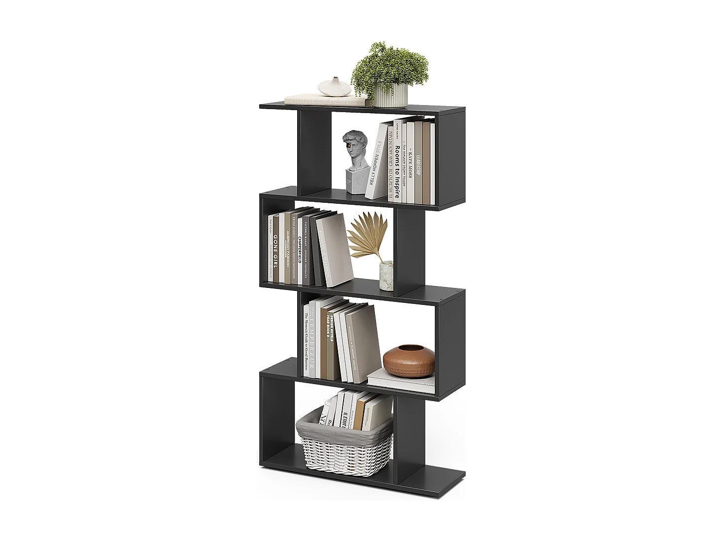 Séparateur d'espace noir 70x23.8x132.1 levio