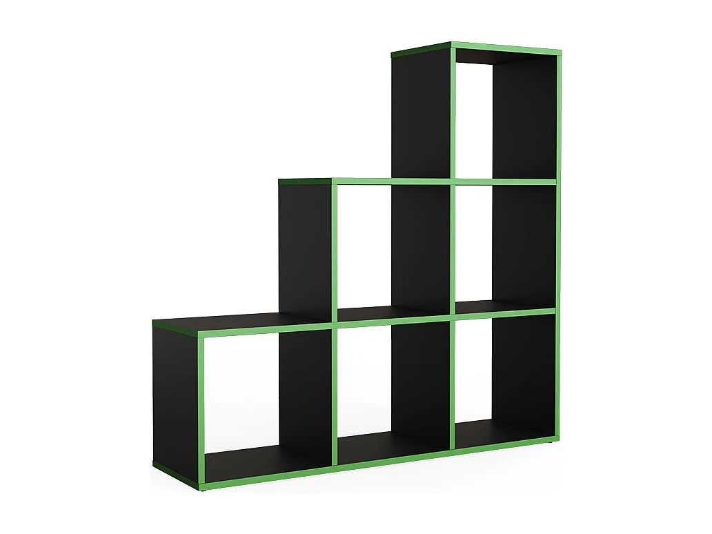 Estantería de escalera negro/verde 107.2x29x107.8