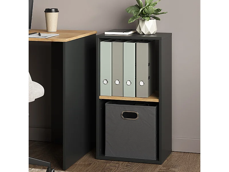 Scaffale antracite/quercia dorata 40x30x74 tomy