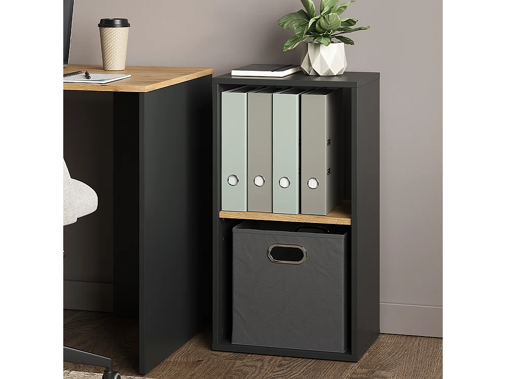 Étagère à livres anthracite/chêne doré 40x30x74 tomy