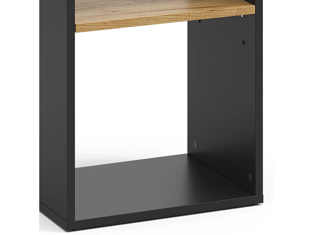 Étagère à livres anthracite/chêne doré 40x30x74 tomy
