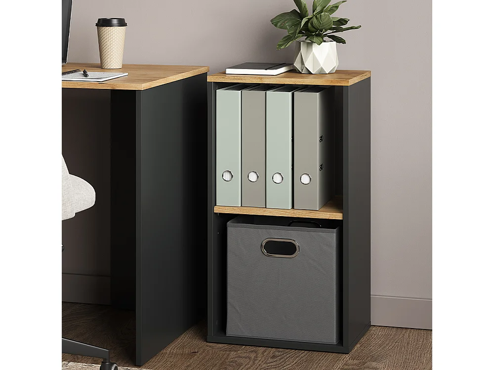 Étagère à livres anthracite/chêne doré 40x30x74 tomy