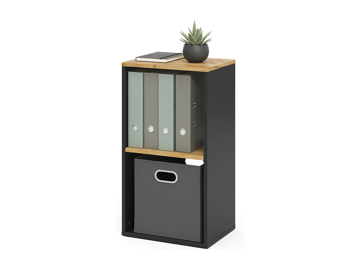 Boghylde antracit/gylden eg 40x30x74 tomy