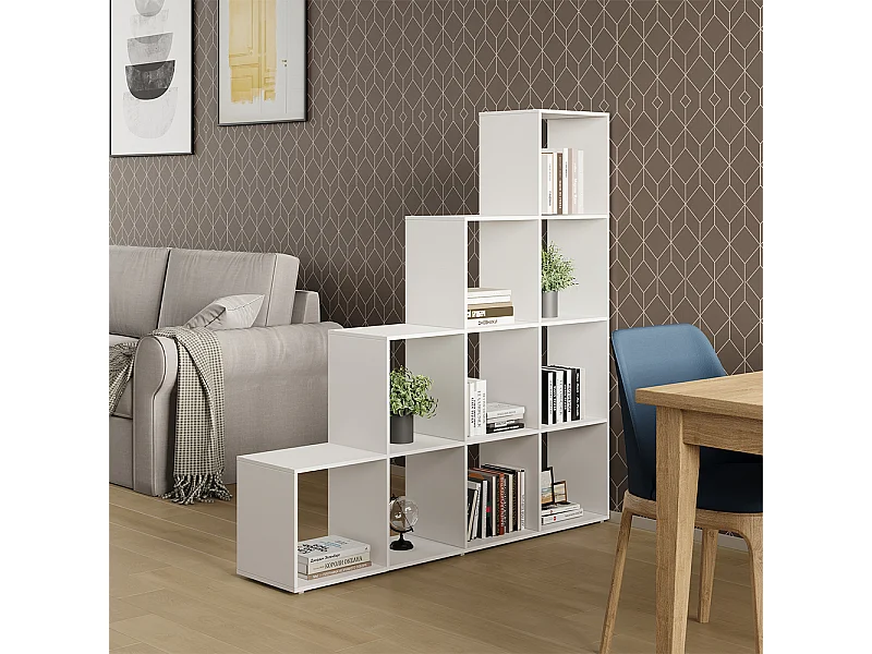 Treppenregal weiß 138x29x143 aramis