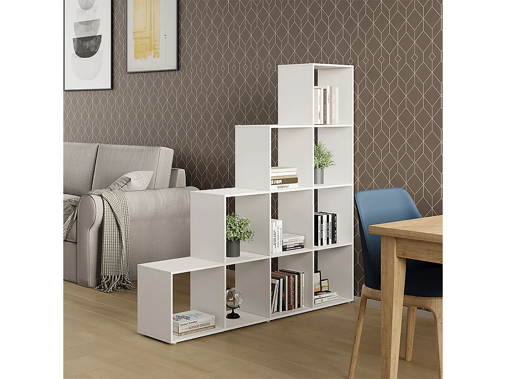 Treppenregal weiß 138x29x143 aramis