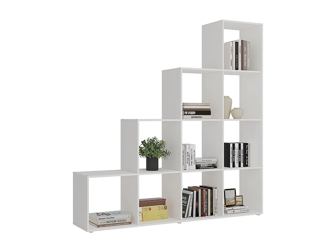 Treppenregal weiß 138x29x143 aramis