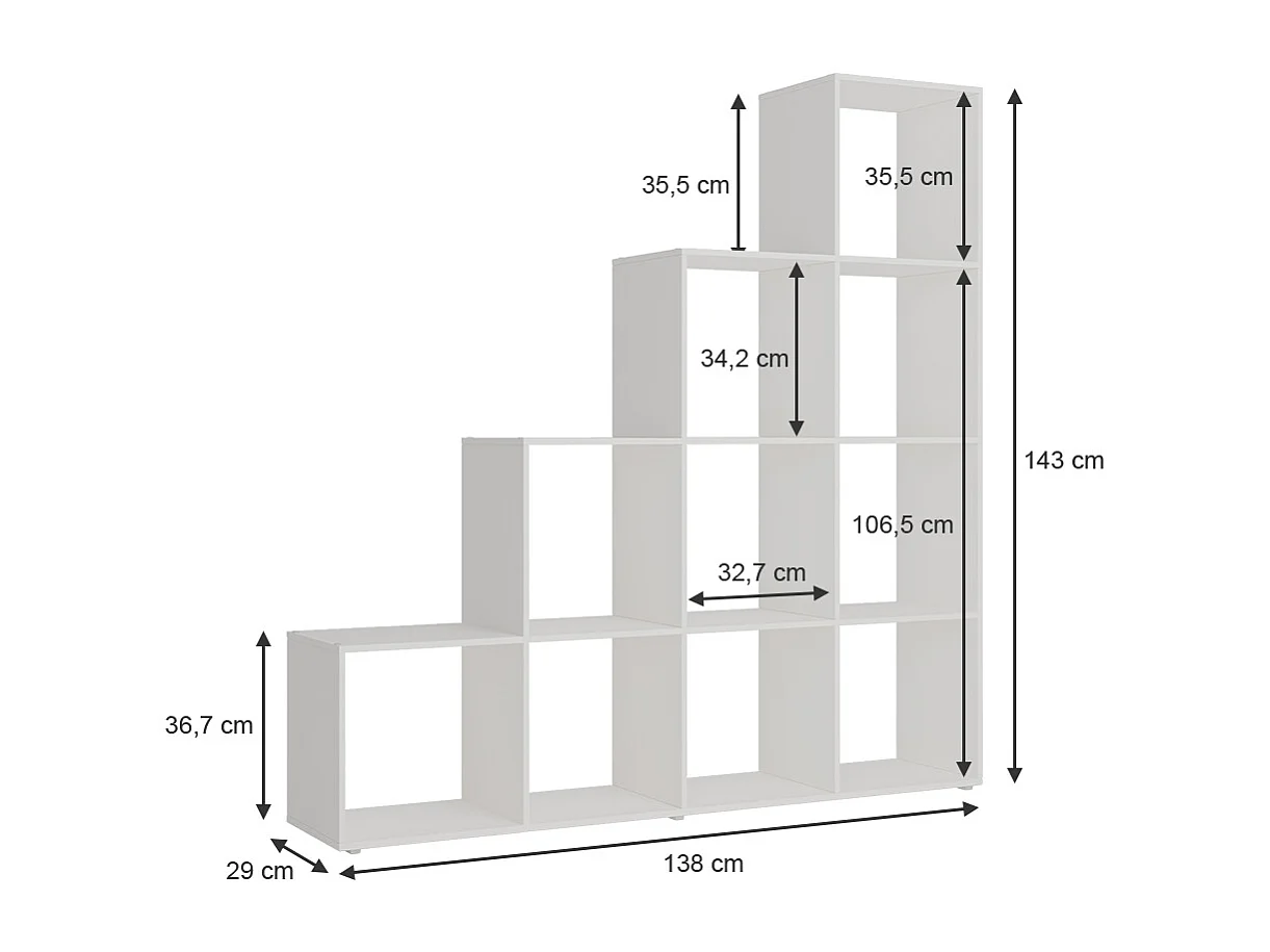 Étagère blanc 138x29x143 aramis