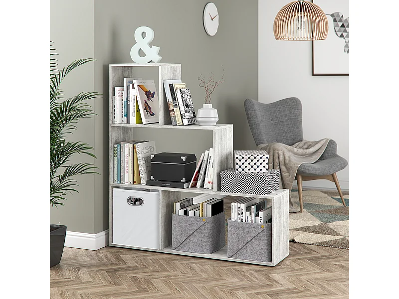 Treppenregal grau 116.8x29x123.2